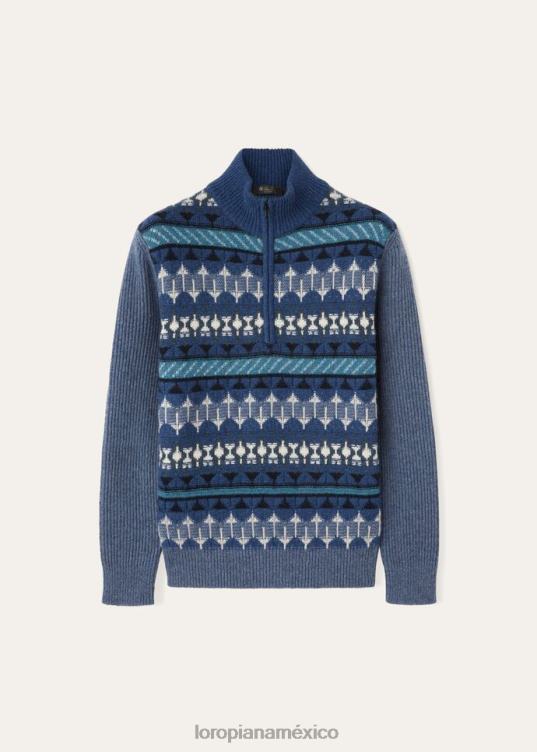 Loro Piana hombres pull-over elegante mar egeo (j1n1) 2FPNR784