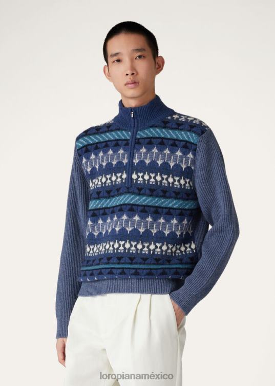 Loro Piana hombres pull-over elegante mar egeo (j1n1) 2FPNR784