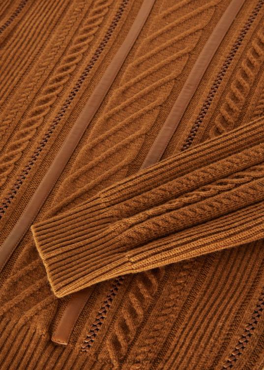 Loro Piana hombres suéter de cuello alto vicuña oscura natural (e09y) 2FPNR807