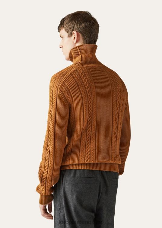 Loro Piana hombres suéter de cuello alto vicuña oscura natural (e09y) 2FPNR807