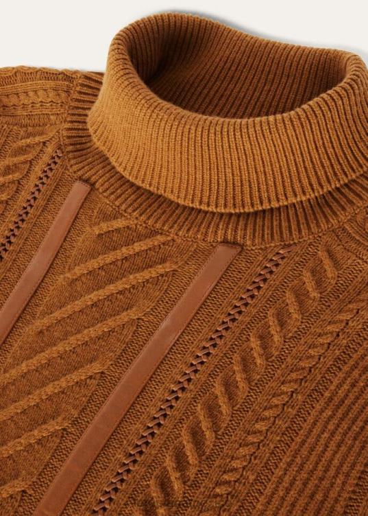 Loro Piana hombres suéter de cuello alto vicuña oscura natural (e09y) 2FPNR807