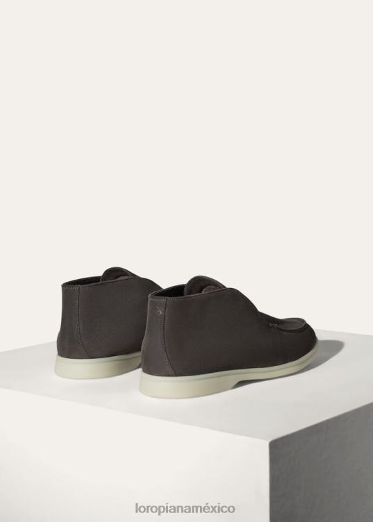 Loro Piana hombres botas chukka abiertas gris cálido (md84) 2FPNR1390