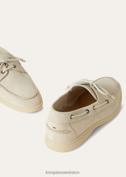 Loro Piana hombres mocasines con vela marina crudo (a879) 2FPNR1364