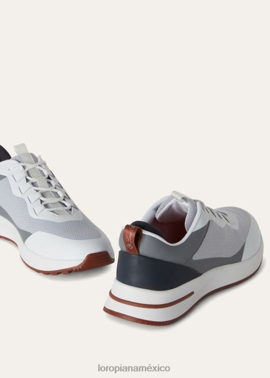 Loro Piana hombres zapatillas para caminar de fin de semana gris escarcha (f3du) 2FPNR1433