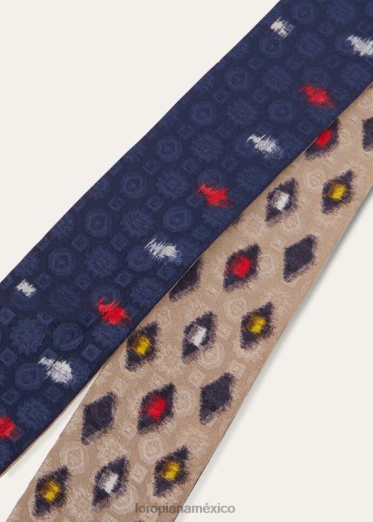 Loro Piana mujer banda de corbata de mikado champán claro/blanco/rojo tango (t1k5) 2FPNR582