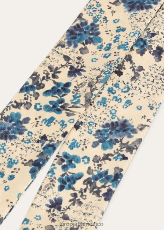 Loro Piana mujer banda de corbata de ojos azules ojos azules flores/marfil (t1is) 2FPNR581