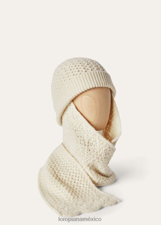 Loro Piana mujer bufanda engadina nieve blanca (1232) 2FPNR540