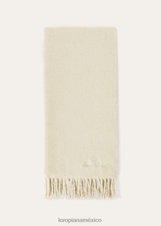 Loro Piana mujer bufanda grande unita blanco (1000) 2FPNR532