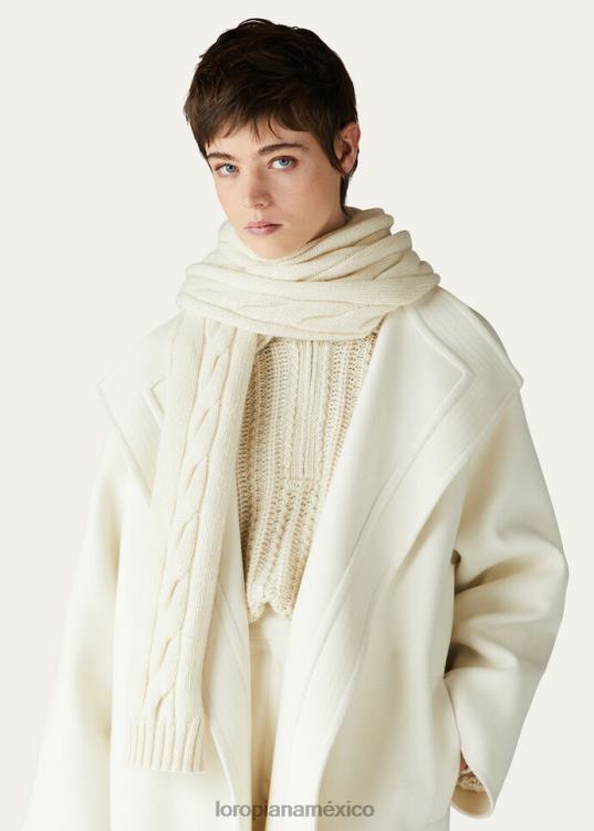 Loro Piana mujer bufanda napier nieve blanca (1232) 2FPNR545