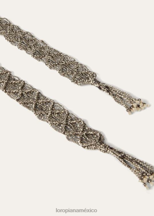 Loro Piana mujer cinturón de macramé loe beige/marrón oscuro (b3fn) 2FPNR637