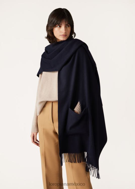 Loro Piana mujer ópera de bonita estola azul marino (w000) 2FPNR196