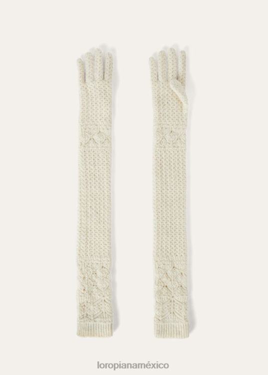 Loro Piana mujer guantes de engadina nieve blanca (1232) 2FPNR617