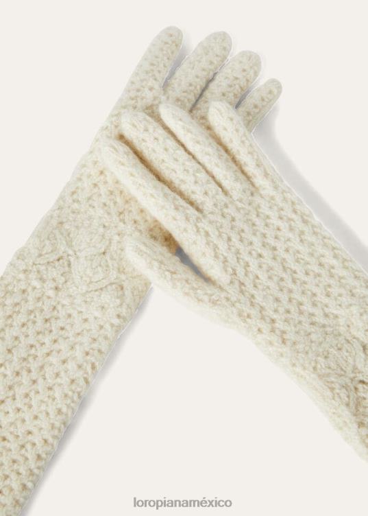 Loro Piana mujer guantes de engadina nieve blanca (1232) 2FPNR617