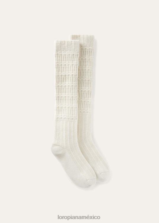 Loro Piana mujer calcetines envolventes nieve blanca (1232) 2FPNR623