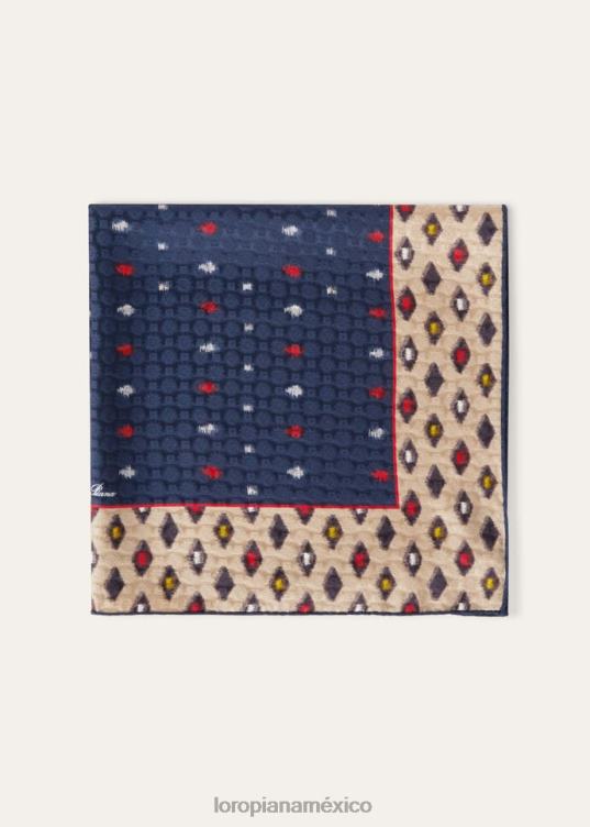 Loro Piana mujer fular de mikado champán claro/blanco/rojo tango (t1k5) 2FPNR520