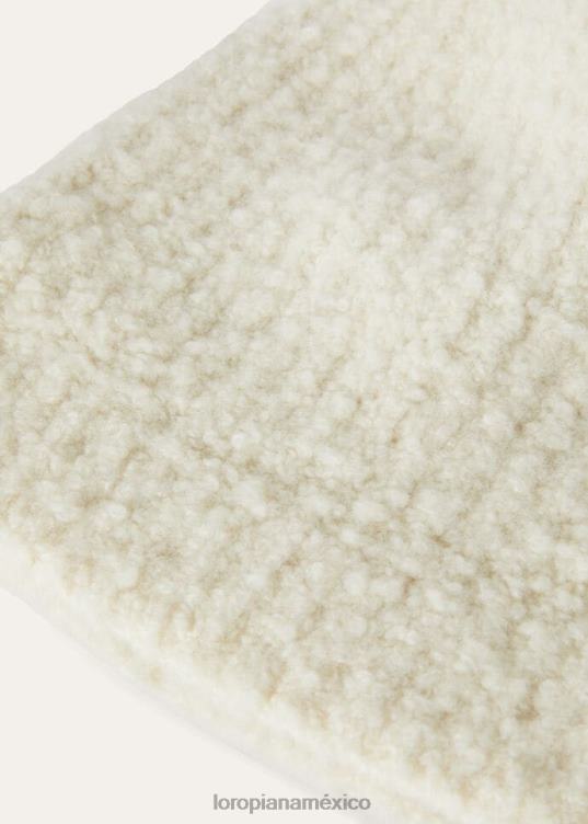 Loro Piana mujer gorro capullo nieve blanca (1232) 2FPNR600