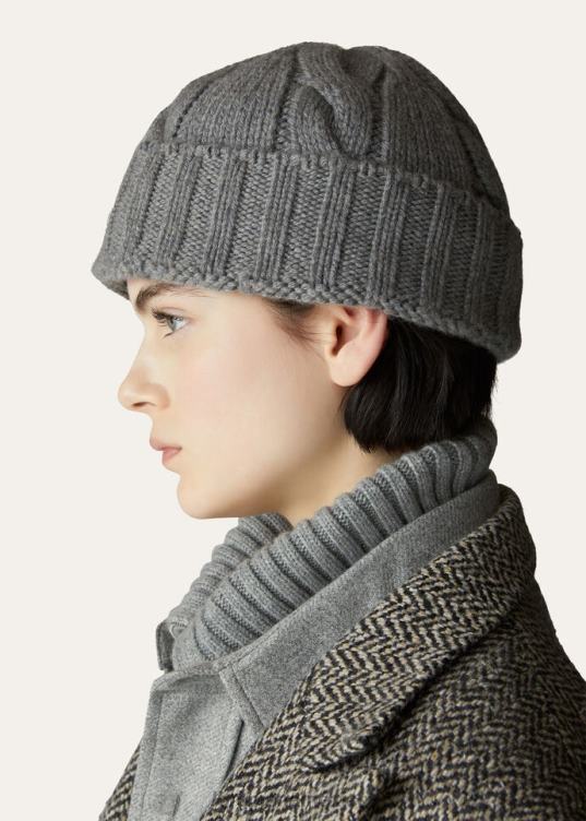 Loro Piana mujer gorro napier nieve blanca (1232) 2FPNR608