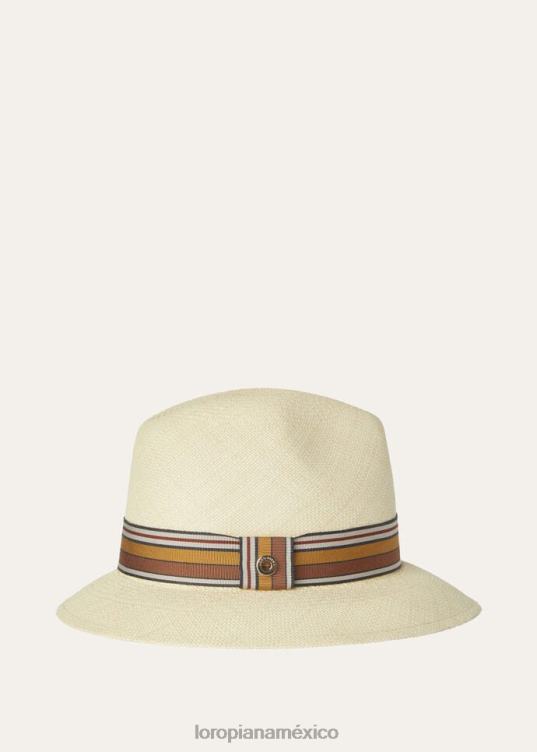 Loro Piana mujer sombrero ingrid raya maleta paja natural (a802) 2FPNR614