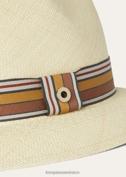 Loro Piana mujer sombrero ingrid raya maleta paja natural (a802) 2FPNR614
