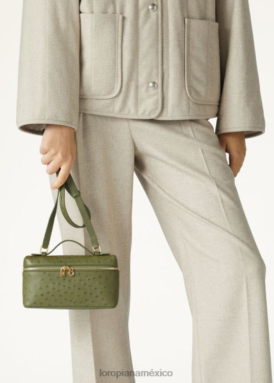 Loro Piana mujer bolsa de bolsillo adicional l19 verde liquen oscuro (50om) 2FPNR482