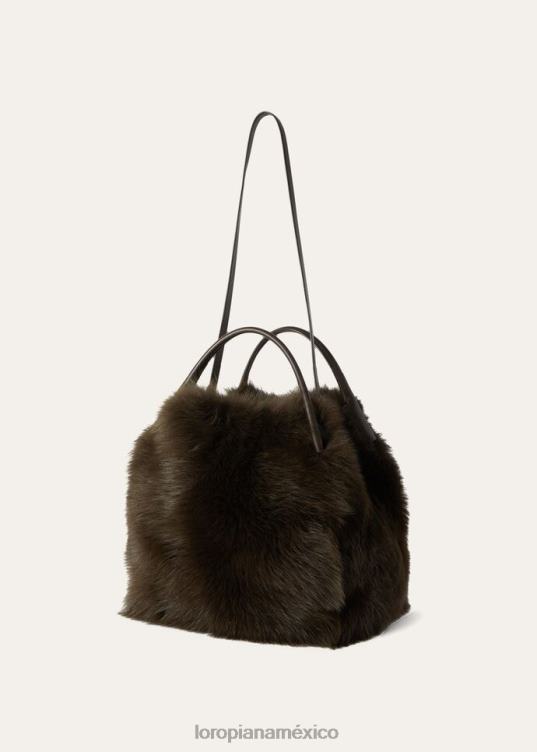 Loro Piana mujer bolsa grande para fardos cabaña de montaña/licor de choco oscuro (b3qh) 2FPNR474