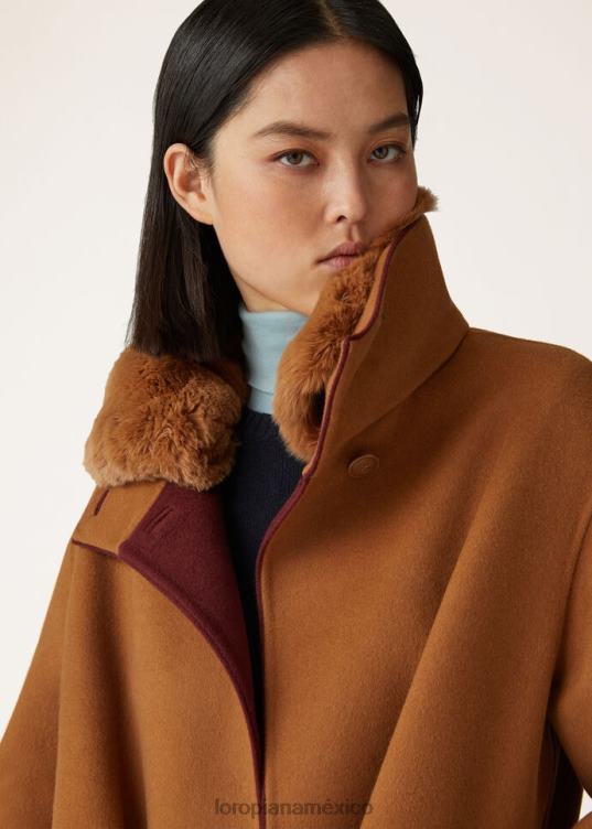 Loro Piana mujer abrigo alejandro vicuña/vino caliente (b2jb) 2FPNR188