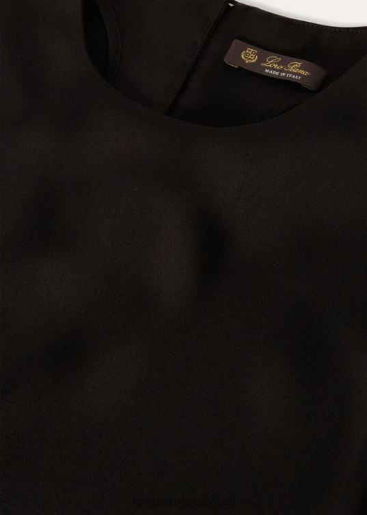 Loro Piana mujer camisa angélica negro (8000) 2FPNR216