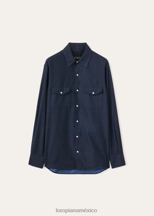 Loro Piana mujer camisa de tomás azul sombrío (w0pc) 2FPNR204