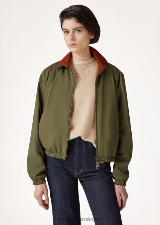 Loro Piana mujer bombardero compañero de viento verde liquen oscuro (50om) 2FPNR153
