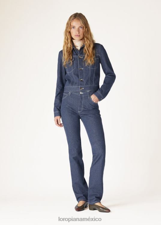 Loro Piana mujer chaqueta demore oleada azul (w13k) 2FPNR123