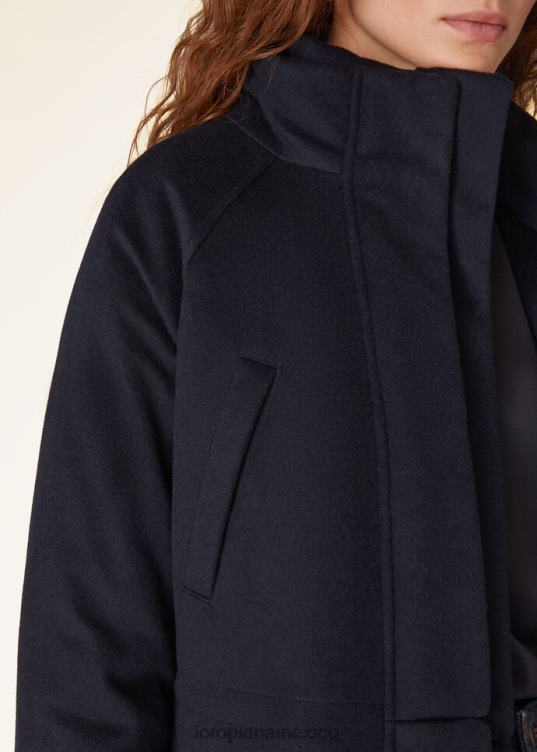 Loro Piana mujer chaqueta larga helada azul marino (w000) 2FPNR144