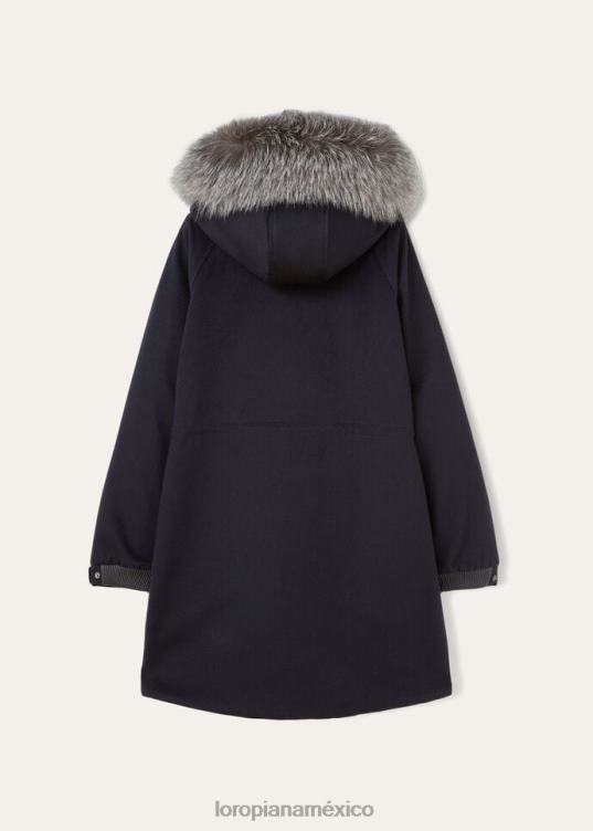 Loro Piana mujer chaqueta larga helada azul marino (w000) 2FPNR144