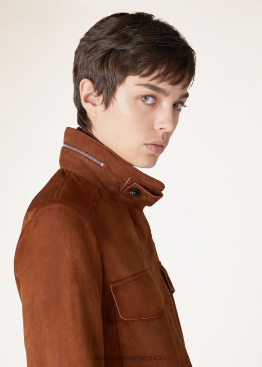 Loro Piana mujer mini chaqueta viajera marrón becerro (h0l5) 2FPNR133