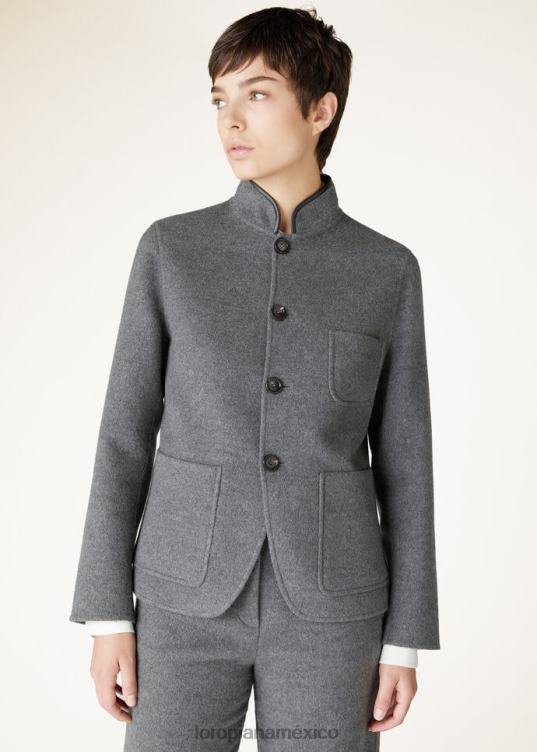 Loro Piana mujer mini chaqueta spagna gris melange (m006) 2FPNR272