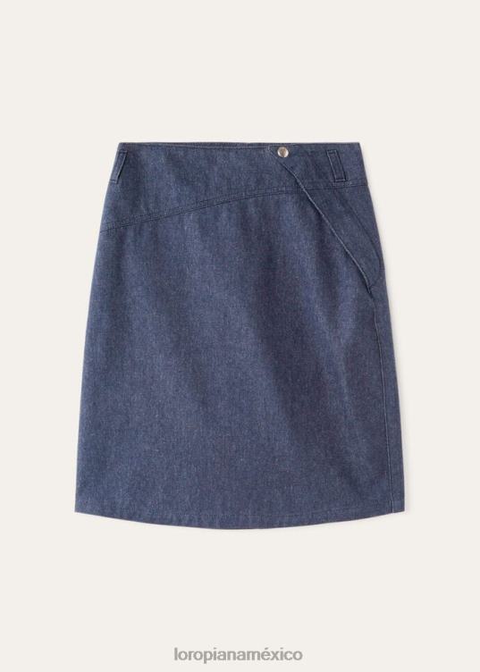 Loro Piana mujer falda eileen oleada azul (w13k) 2FPNR363