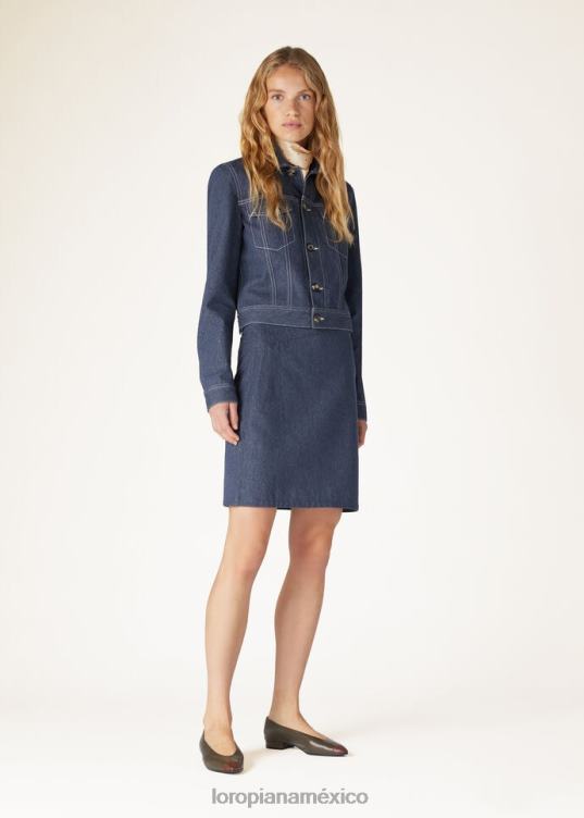 Loro Piana mujer falda eileen oleada azul (w13k) 2FPNR363