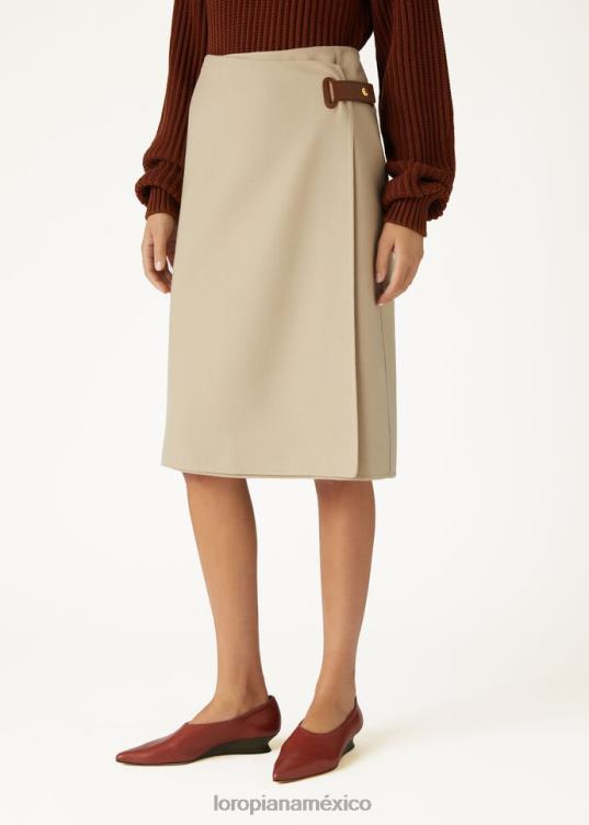 Loro Piana mujer falda keren raíz de jengibre (d0j5) 2FPNR371