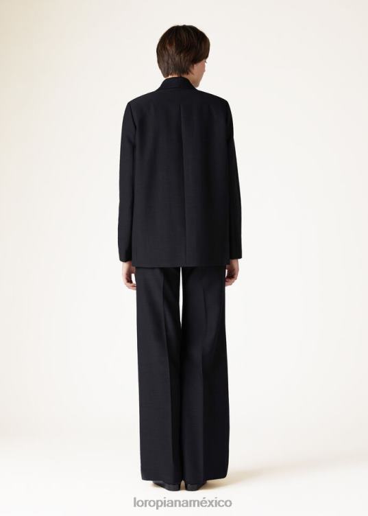 Loro Piana mujer emitir pantalones negro (8000) 2FPNR302