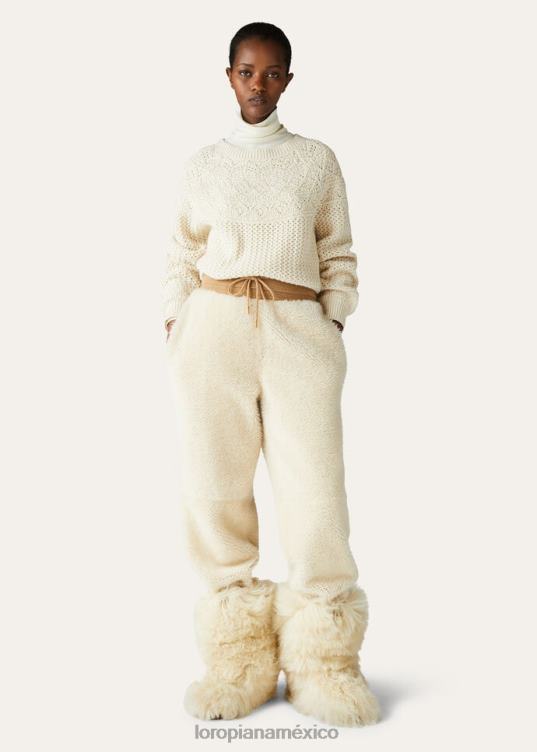 Loro Piana mujer pantalon gadiel crema natural (a0d4) 2FPNR316