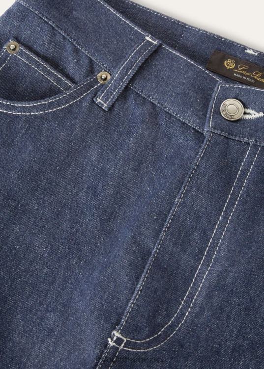 Loro Piana mujer pantalones nerd oleada azul (w13k) 2FPNR281