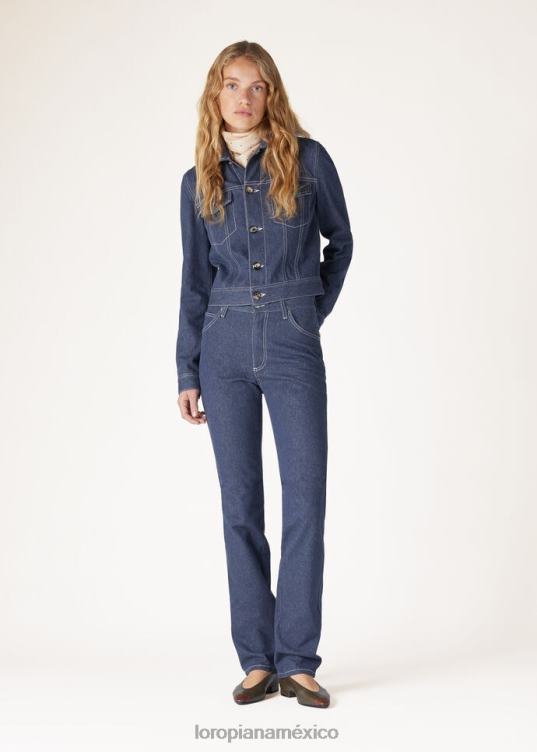 Loro Piana mujer pantalones nerd oleada azul (w13k) 2FPNR281