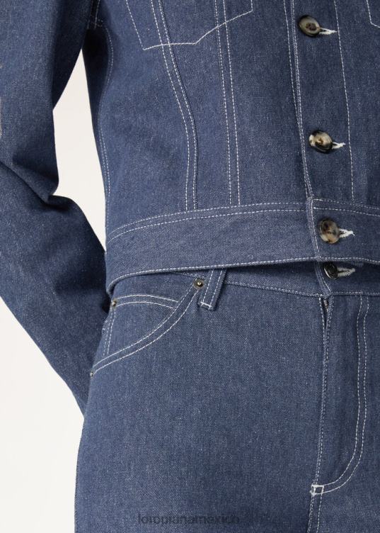 Loro Piana mujer pantalones nerd oleada azul (w13k) 2FPNR281