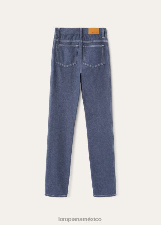 Loro Piana mujer pantalones nerd oleada azul (w13k) 2FPNR281