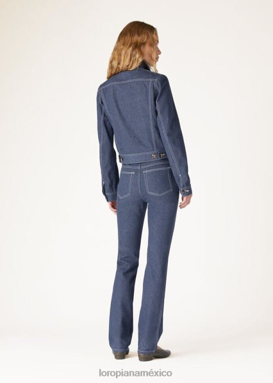 Loro Piana mujer pantalones nerd oleada azul (w13k) 2FPNR281