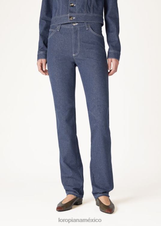 Loro Piana mujer pantalones nerd oleada azul (w13k) 2FPNR281