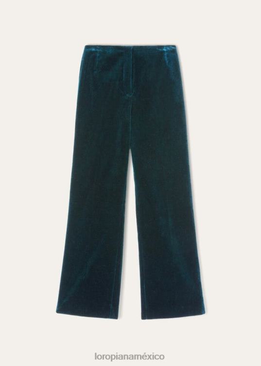 Loro Piana mujer pantalones niclas verde amazona (50lt) 2FPNR308