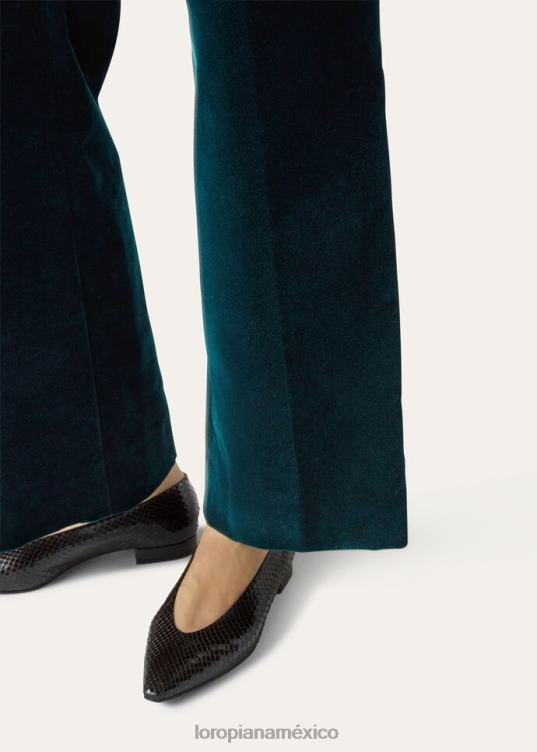 Loro Piana mujer pantalones niclas verde amazona (50lt) 2FPNR308