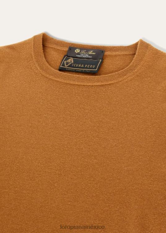 Loro Piana mujer Cuello redondo vicuña oscura natural (e09y) 2FPNR49