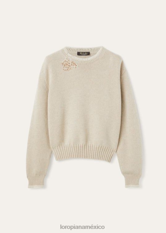 Loro Piana mujer ashi cuello redondo salsa de sésamo mel (d0iy) 2FPNR17