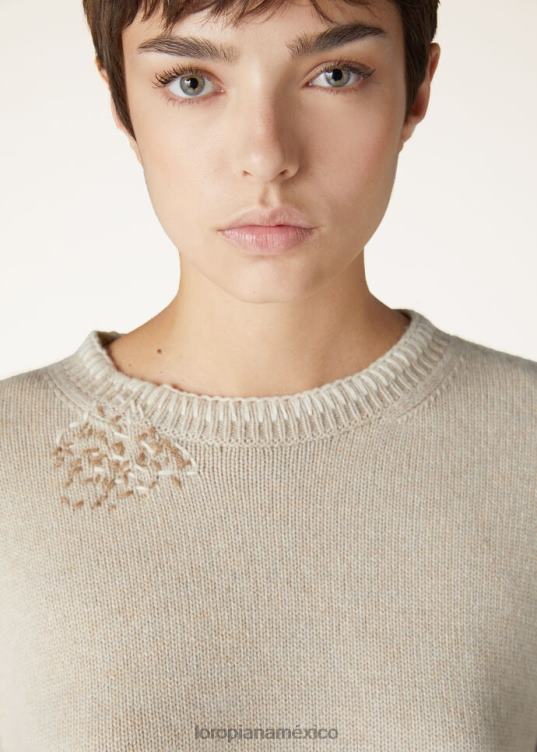 Loro Piana mujer ashi cuello redondo salsa de sésamo mel (d0iy) 2FPNR17